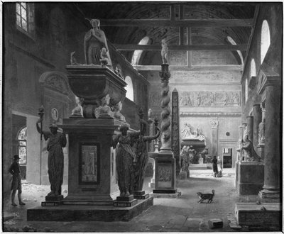 Der große Raum des Musée des Monuments Français, ca. 1820 von Jean Lubin Vauzelle